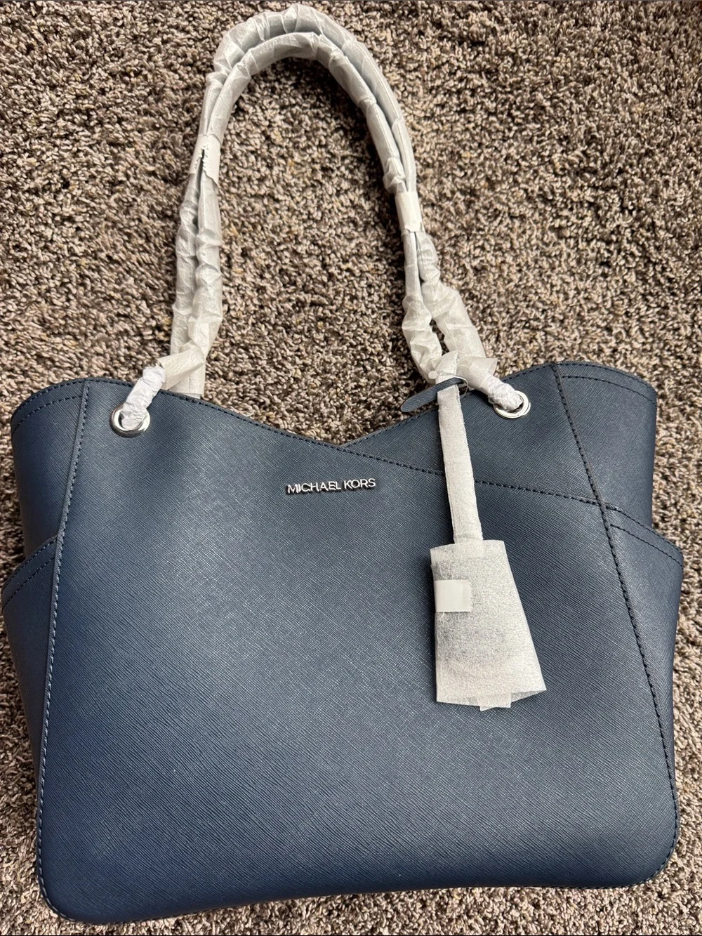 Michael Kors Light Blue Saffiano Shoulder Bag